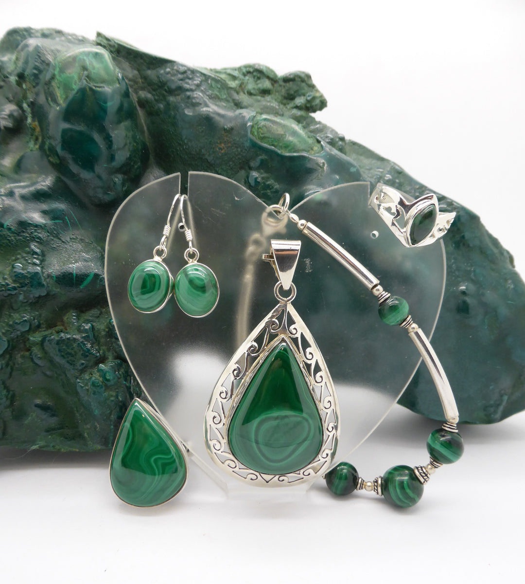 Malachite Jewellery Collection 925 Silver Australia – Crystal Heart