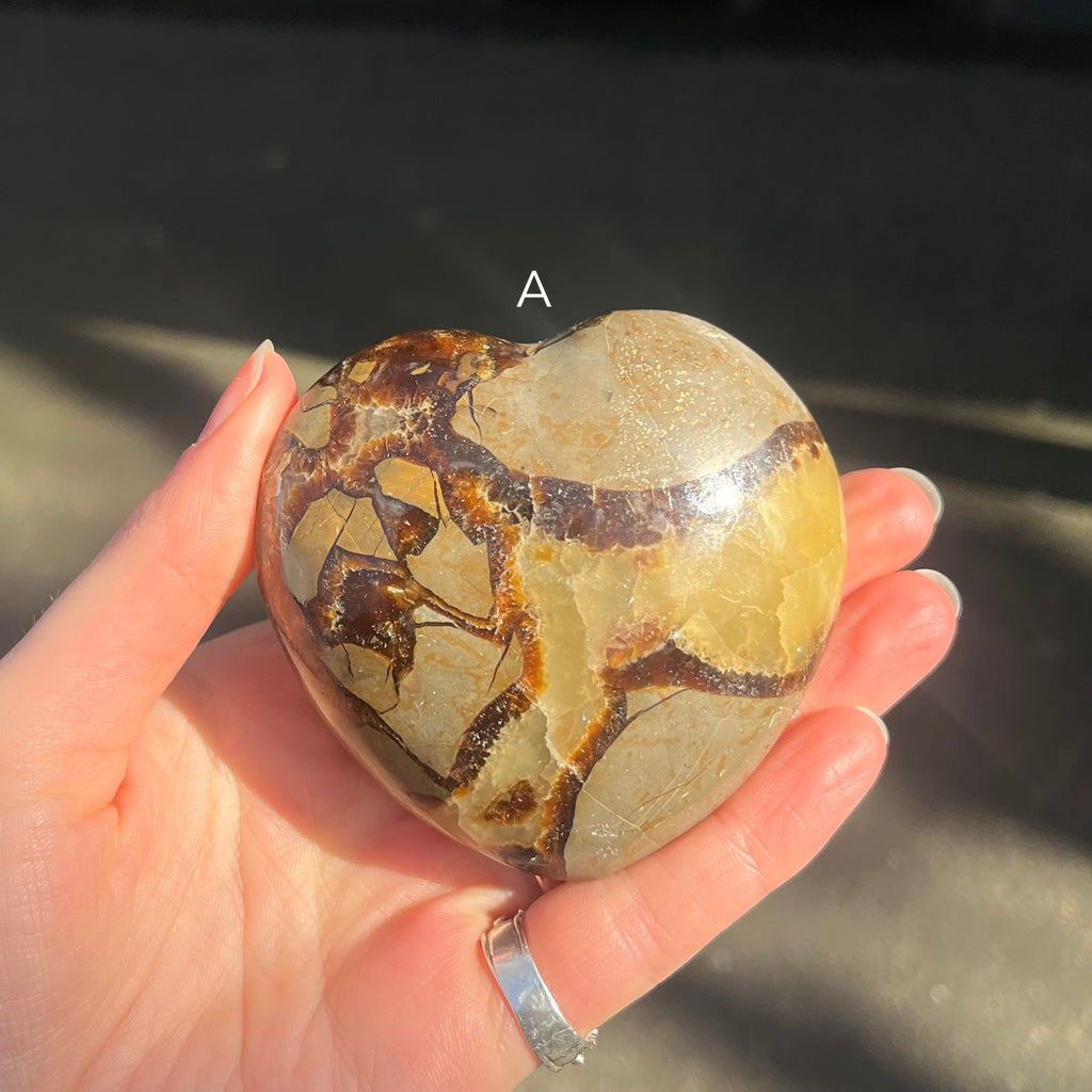 Septarian Gemstone Heart Carving | Grounding | Healing | Expression | Genuine Gems from Crystal Heart Melbourne Australia since 1986