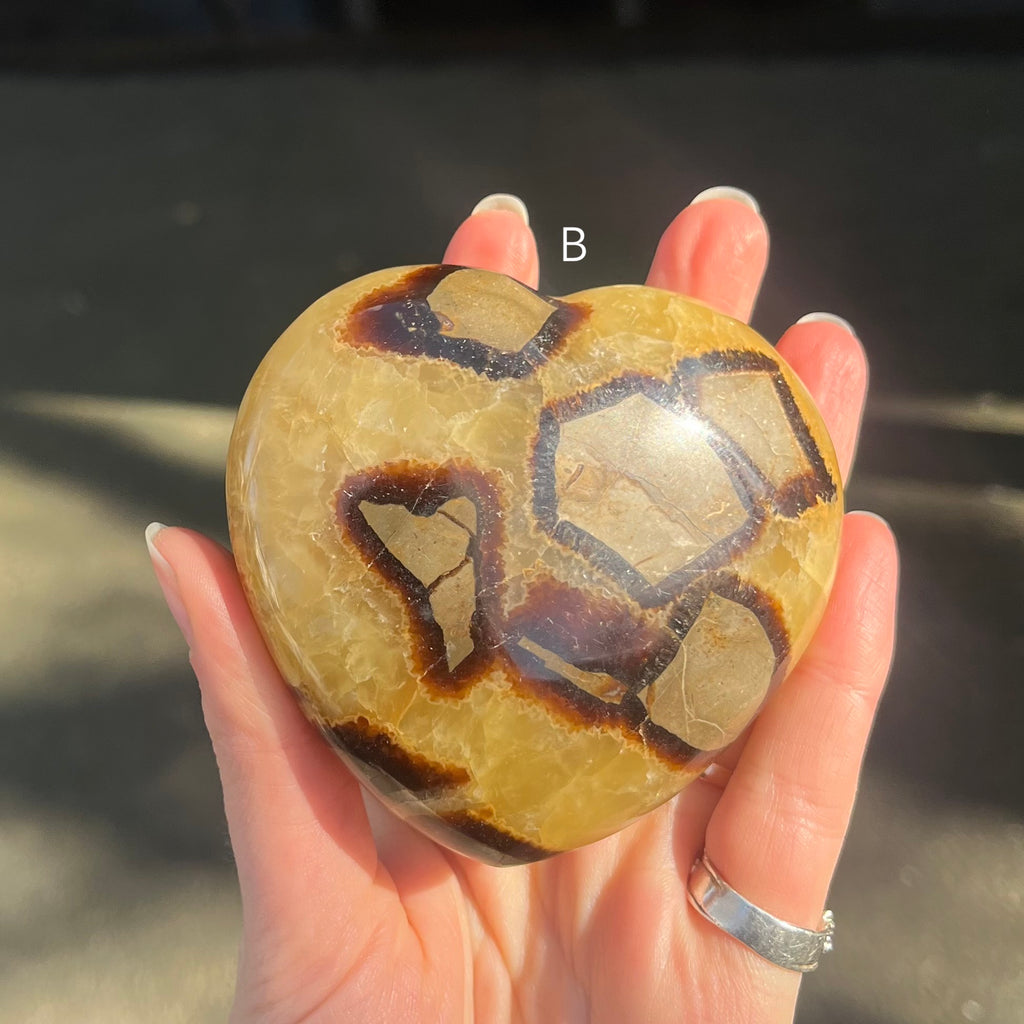 Septarian Gemstone Heart Carving | Grounding | Healing | Expression | Genuine Gems from Crystal Heart Melbourne Australia since 1986