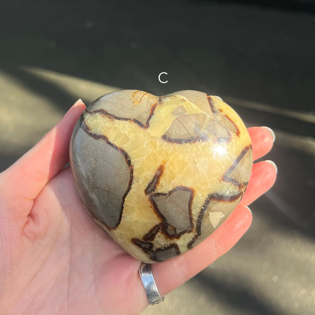 Septarian Gemstone Heart Carving | Grounding | Healing | Expression | Genuine Gems from Crystal Heart Melbourne Australia since 1986