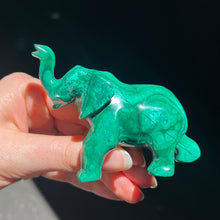 Load image into Gallery viewer, Hand Carved Genuine Malachite | Raised trunk good  Feng Shui Protection | Overcome obstacles | Crystal Heart Melbourne Australia since 1986