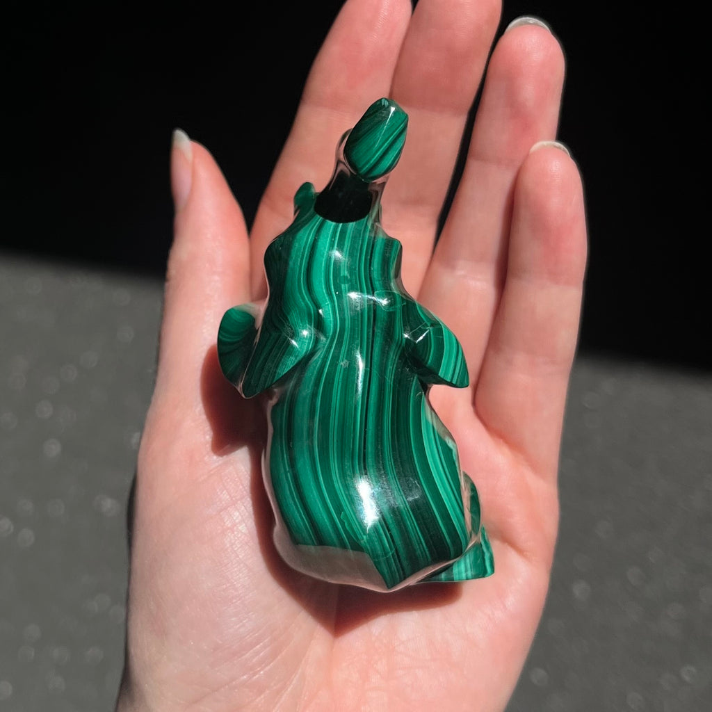 Hand Carved Genuine Malachite | Raised trunk good  Feng Shui Protection | Overcome obstacles | Crystal Heart Melbourne Australia since 1986