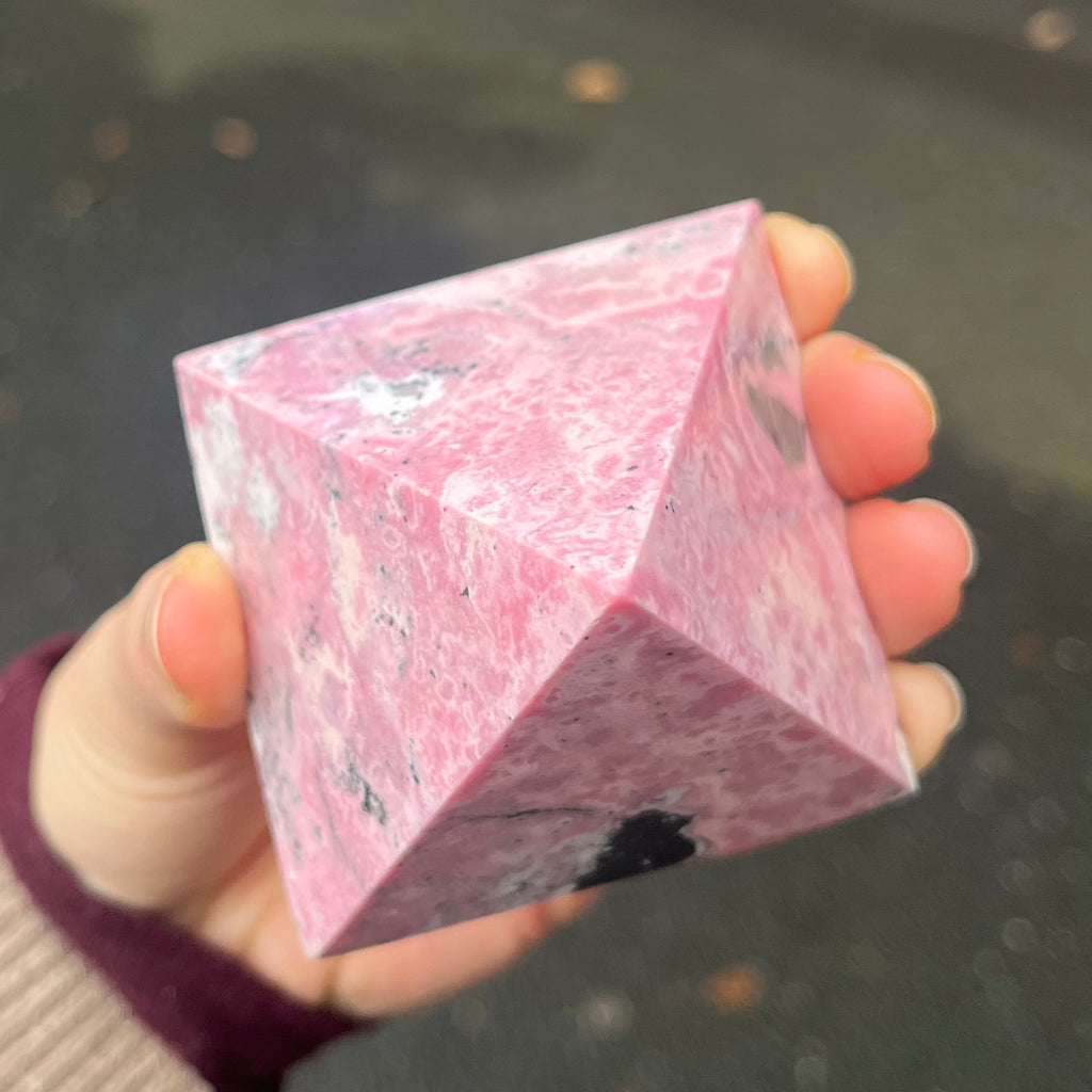 Rhodochrosite Crystal Pyramid | Deep compassion, wish fulfillment | Genuine Gems from Crystal Heart Melbourne Australia since 1986