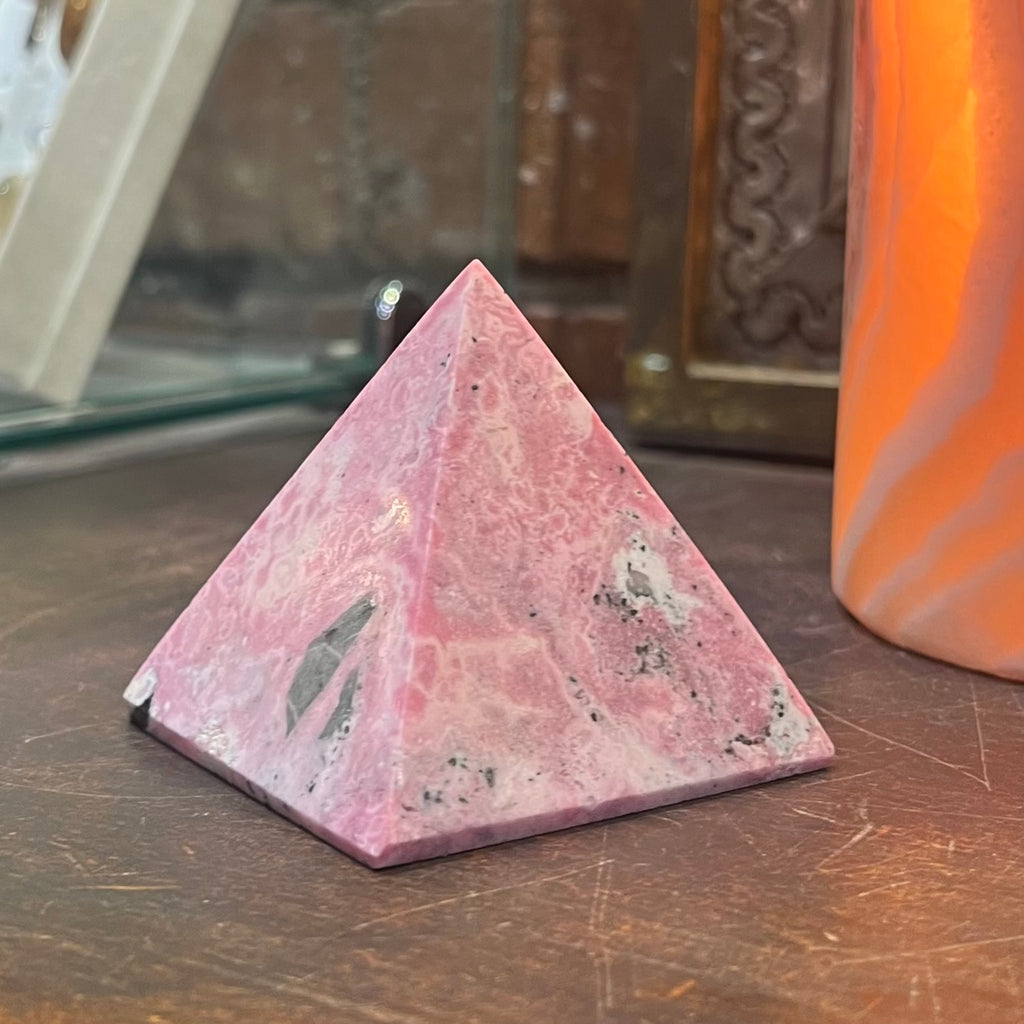 Rhodochrosite Crystal Pyramid | Deep compassion, wish fulfillment | Genuine Gems from Crystal Heart Melbourne Australia since 1986