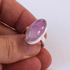 Kunzite Ring | Oval Cabochon | Good colour reasonable Translucency | 925 Sterling Silver | Bezel Set | US Size 6 | Wisdom of the Heart | Taurus Scorpio Leo | Genuine Gems from Crystal heart Melbourne Australia since 1986  