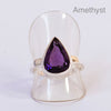 Amethyst Ring | Faceted Teardrop Gemstone | Deep cut  | 925 Sterling Silver| Mesmerising Beauty | Quality Silver Work | Genuine Gems from Crystal Heart Melbourne Australia since 1986