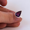 Amethyst Ring | Faceted Teardrop Gemstone | Deep cut  | 925 Sterling Silver| Mesmerising Beauty | Quality Silver Work | Genuine Gems from Crystal Heart Melbourne Australia since 1986