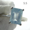 Aquamarine Ring, Faceted Oblong, 925 Sterling Silver