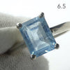 Aquamarine Ring, Faceted Oblong, 925 Sterling Silver