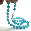 Aquamarine Necklace | 6.5 mm faceted round beads | Good Colour and Translucency | Silver Spacers | Genuine Gems from Crystal Heart Australia since 1986