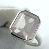 Rose Quartz Gemstone Ring | Emerald Cut | Super Clear Madagascar Material | 925 Sterling Silver | US Size 6 | 6.5 | 7 | 7.5 | 8.5 |  Star Stone Taurus Libra  | Genuine Gemstones from Crystal Heart Melbourne since 1986 