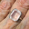 Rose Quartz Gemstone Ring | Emerald Cut | Super Clear Madagascar Material | 925 Sterling Silver | US Size 6 | 6.5 | 7 | 7.5 | 8.5 |  Star Stone Taurus Libra  | Genuine Gemstones from Crystal Heart Melbourne since 1986 