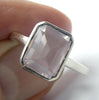 Rose Quartz Gemstone Ring | Faceted Emerald Cut | Super Clear Madagascar Material | 925 Sterling Silver | US Size 6, 7, 7,5, 8.5 | Star Stone Taurus Libra  | Genuine Gemstones from Crystal Heart Melbourne since 1986 