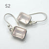 Rose Quartz Gemstone Earring | Faceted Emerald Cut | Super Clear Madagascar Material | 925 Sterling Silver | Star Stone Taurus Libra  | Genuine Gemstones from Crystal Heart Melbourne since 1986 