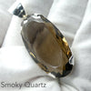 Pendant Smoky Citrine Quartz  | Long Faceted Oval | 925 Sterling Silver | Base Chakra | Physical and emotional harmony and balance | Sagittarius Capricorn stone | Genuine Gems from Crystal Heart Melbourne Australia since 1986