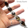 Smoky Quartz Bracelet | Large Faceted Ovals and Teardrops | Sturdy stepped bezel settings | Toggle Clasp | 925 Sterling Silver | 160 - 175 mm | Grounding | Emotionally Healing | Spiritual Empowerment | Genuine Gems from Crystal Heart Melbourne Australia since 1986