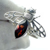 Bee Ring and Pendant with Faceted Garnet, 925 Sterling Silver