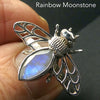 Bee Ring & Pendant, Faceted Moonstone, 925 Sterling Silver