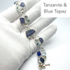 Tanzanite and Blue Topaz Bracelet | Raw gem quality nuggets | Adjustable length | Genuine Gemstones from Crystal Heart Melbourne Australia since 1986