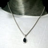 Black Tourmaline Pendant, Faceted Teardrop, 925 Sterling Silver