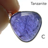 Tanzanite Gemstone Pendant  | Small  Cabochon | Bezel Set | Open Back | Nice blue violet | Good Transparency | Fascinating Veils | inclusions | 925 Sterling Silver | Achieve your spiritual potential  | Genuine Gems from Crystal Heart Melbourne since 1986