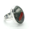 Bloodstone or Heliotrope Ring | Cabochon | US Ring Size 6.5 | AUS Size M1/2 | Blood Red Spots in Green Chalcedony | Easter Stone | 925 Sterling Silver | Kundalini Healing and transformation | Genuine Gems from Crystal Heart Melbourne Australia since 1986