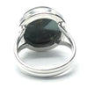 Bloodstone Ring, Round Cabochon, 925 Sterling Silver