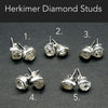 Herkimer Diamond Stud Earrings | 925 Sterling Silver | Herkimer County NY State | Genuine Gems from Crystal Heart Melbourne Australia since 1986