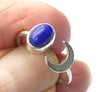 Lapis Lazuli Ring | US Ring Size 6 | Small Oval Cabochon | Deep Blue Consistent Colour | Bezel Set | 925 Sterling Silver | Crescent Moon  | Messenger of the Gods | Meditation | Inner Truth | Genuine Gems from Crystal Heart Melbourne Australia since 1986