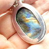 Labradorite Pendant | Nice Colour Flash | Large oval cabochon | Bezel Set with open back |  Genuine Gems from Crystal Heart Melbourne Australia since 1986