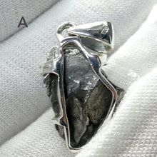 Load image into Gallery viewer, Moldavite over Nickel Iron Meteorite Pendant | Evil Eye Sun Symbol | Campo de Cielo | CZ | Natural Freeform Shapes | 925 Sterling Silver | Travel, Safety, Rugged Strength | Silent connected Meditation | Genuine Gems from Crystal Heart Australia since 1986