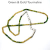 Tourmaline Necklace, Green and Gold Faceted Button Beads, 925 Sterling Silver