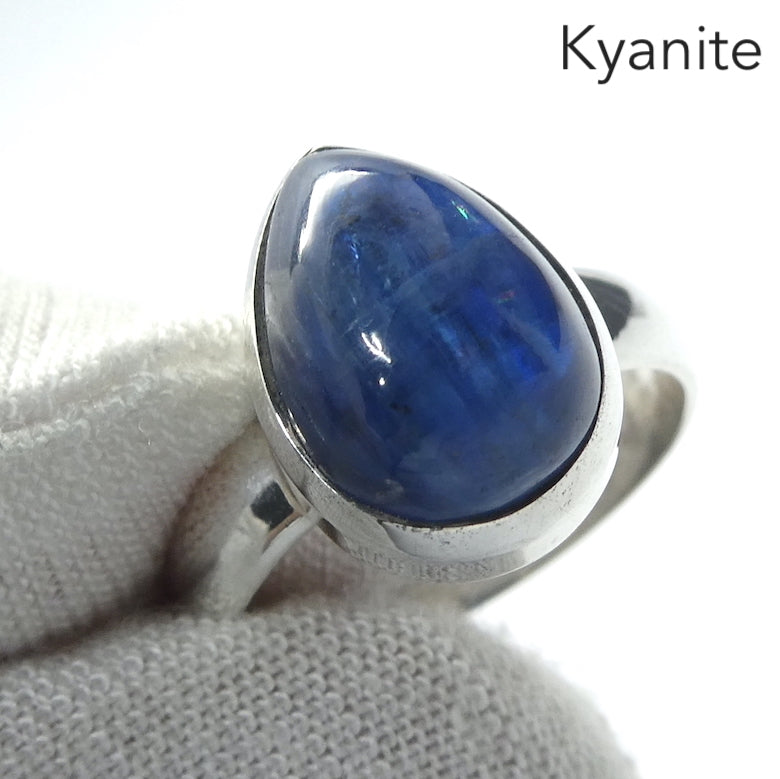 Blue Kyanite Ring | Clear Sapphire Blue | 925 Sterling Silver Setting | Uplift and protect the Heart | US Size 7.5 | AUS Size O1/2  | Taurus Libra Aries Gemstone | Genuine Gems from Crystal Heart Melbourne Australia since 1986