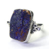 Azurite Ring | Raw Drusy | Oblong| 925 Sterling Silver | Bezel Set | Vision Quest | True Heart Self |  Manifest | Adjustable size 7 to 8.5 | Genuine Gemstones from Crystal Heart Melbourne Australia since 1986