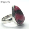 Rhodonite Ring | Deep Red Pink with Black Veins | Teardrop Cabochon | US Ring Size 6 | AUS Size L1/2 | 925 Sterling Silver | Bezel set | Open Back | Emotionally loving grounded harmony | Genuine Gems from Crystal Heart Melbourne Australia since 1986