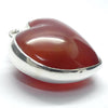 Carnelian Cabochon Pendant | Large Heart | 925 Sterling Silver Setting | Creativity Focus | Cancer Leo Taurus | Genuine Gems from Crystal Heart Melbourne Australia since 1986 | AKA Cornelian or Sard 