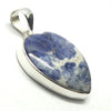 Sodalite Pendant, Heart Cabochon, 925 Sterling Silver