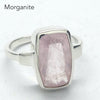 Morganite Ring | Faceted Oblong | Pink Beryl | Good Color &Translucency | 925 Sterling Silver | Besel Set | Comfy Curved Bezel | US Size 7 | AUS Size N1/2 | Divine Love | Libra Stone | Genuine Gems from Crystal Heart Melbourne Australia since 1986