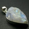 Moonstone Pendant, Raw Unpolished Tear, 925 Sterling Silver r5