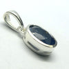 Blue Sapphire Pendant, dainty faceted oval, 925 Sterling Silver