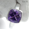 Amethyst Ring | Faceted Square Stone | Single Band | 925 Sterling Silver  | US Size 7 or 8 | AUS Size N1/2 | P1/2 | Genuine Gems from Crystal Heart Australia since 1986