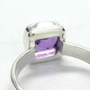 Amethyst Ring | Faceted Square Stone | Single Band | 925 Sterling Silver  | US Size 7 or 8 | AUS Size N1/2 | P1/2 | Genuine Gems from Crystal Heart Australia since 1986