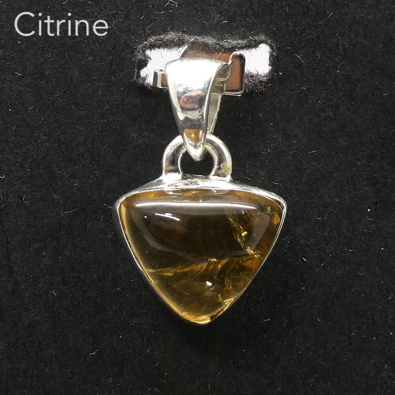 Citrine Pendant |Teardrop Cabochon | 925 Sterling Silver | Abundant Energy | Repel Negativity | Positive Healing Energy | Aries Gemini Leo Libra | Genuine Gems from Crystal Heart Melbourne Australia since 1986 