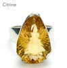 Citrine Ring | Faceted Teardrop | 925 Sterling Silver | Besel Set |  US Size 9 | AUS Size R1/2 | Natural Unheated stones, flawless, constant colour  | Abundant Energy Repel Negativity | Engender Confidence | Aries Gemini Leo Libra | Genuine Gems from Crystal Heart Melbourne Australia  since 1986