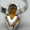 Citrine Ring, Brandy Shade, Faceted Teardrop, 925 Sterling Silver Kt