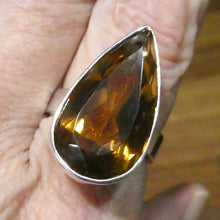 Load image into Gallery viewer, Citrine Ring, Brandy Shade, Faceted Teardrop, 925 Sterling Silver Kt