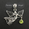 Peridot Pendant | Angel of Hope carring the Light of a Peridot  | 925 Sterling Silver |  Bezel Set | Open Back | Overcome nervous tension | Joyful Heart | Genuine gems from Crystal Heart Melbourne Australia since 1986