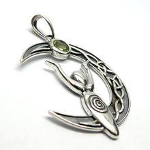 Load image into Gallery viewer, Peridot Pendant, Moon Goddess, 925 Sterling Silver, r8