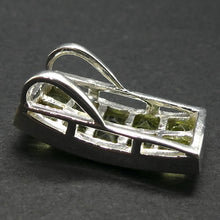 Load image into Gallery viewer, Peridot Pendant | Ten faceted Squares on Curved Panel | 925 Sterling Silver| Open Back | Overcome nervous tension | Joyful Heart | Genuine gems from Crystal Heart Melbourne Australia since 1986