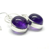 Amethyst Earrings | Cabochon Teardrops | Deep Violet Purple Shade | 925 Sterling Silver | Stepped bezel setting | Open Backs | Genuine Gems from Crystal Heart Australia since 1986